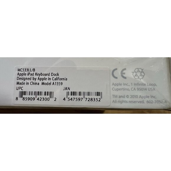 Apple iPad Keyboard Dock A1359 30-Pin‎ 1st, 2nd Generation iPad Accessory SEALED - Picture 4 of 5
